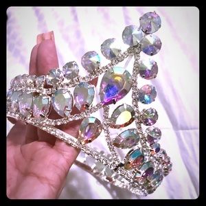 Crystal crown fully round, wedding, pageant
